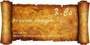 Kriston Csenger névjegykártya